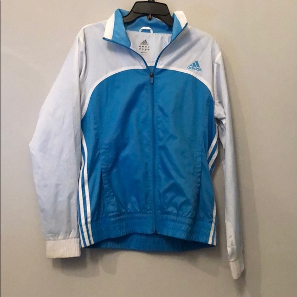 adidas blue green & white lightweight track jacket